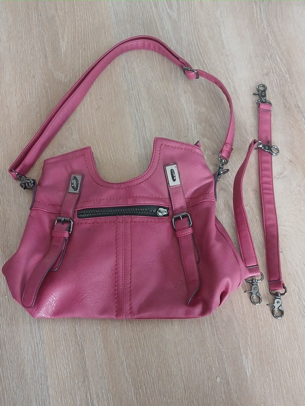 Black Rivet Satchel Bag Soft Vegan Leather